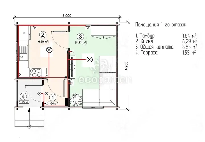 Садовый домик «Олид» из бруса фото №5